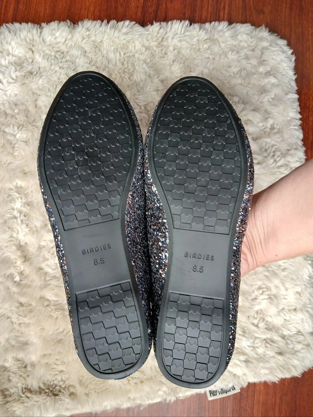 💎 BIRDIES Women’s Shoes The Starling Slipper Flats Galaxy Glitter Multicolor